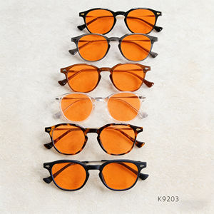 Gafas Ópticas con Montura Metálica Amarilla, Lentes Naranjas de Moda, Personalizables al por Mayor, Clásicas Unisex, con Bloqueo de Luz Azul - Product Image 2