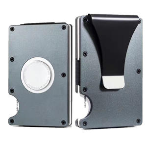 Cartera magnética minimalista delgada personalizable para hombres, diseño de fábrica, acero inoxidable, bloqueo <span class=keywords><strong>RFID</strong></span>, Metal, alambre de aluminio, EDM - Product Image 2