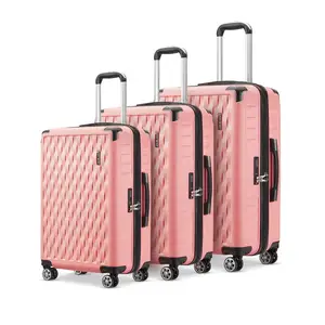 Hot sale simple design travel 4 Wheels ABS carry-on luggage trolley carry-on suitcases travelling bags luggage sets