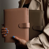 Carnet de notes/journal personnalisé en cuir PU imperméable, avec 6 anneaux, format A5/A6, couverture rigide, portefeuille à monnaie, cadeau, vente chaude en usine