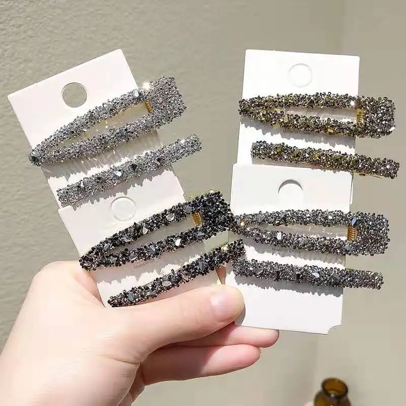 2021 accesorios para el pelo de cristal grande de brillo diamante malo clásico clip de pelo para extensiones de cabello grueso