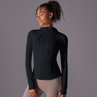 Veste de Yoga de sport serrée avec trou pour le pouce femmes grande taille respirant Stretch course cyclisme Fitness vestes