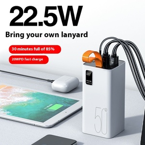 Banque de puissance mobile extérieure portable de 50000mAh avec affichage à LED d'interface bidirectionnelle de type C de charge <span class=keywords><strong>super</strong></span> rapide de 22.5W PD 20W - Product Image 5