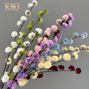 Fleurs artificielles en soie Pingping multicolores à longues tiges pour décorations murales de mariage et arrangements floraux - Product Image 1