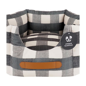 Peppy Buddies <span class=keywords><strong>2025</strong></span> <span class=keywords><strong>Best</strong></span> Seller Cama de perro de moda con rayas de reciclaje Cojín reversible con forma de hexágono a cuadros para todas las estaciones - Product Image 5