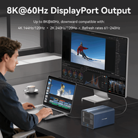 Boîtier Thunderbolt 4 40 Gbit/s à 4 baies en alliage d'aluminium pour SSD M.2 NVMe SATA HDD, station d'accueil 8K DP, support d'ensemble de disques 76 To H004