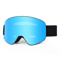 Fabricant de gros Pas de logo de marque Lentille cylindrique magnétique lunettes de ski hommes femmes anti-buée lunettes de ski snowboard lunettes de neige