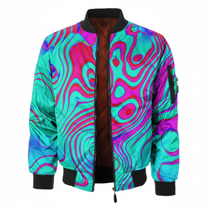 Chaqueta de bombardero unisex a prueba de viento, nuevo diseño personalizado, cremallera, tecnología de sublimación, reversible, transpirable, larga - Product Image 1