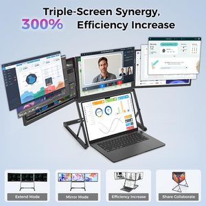 Extensor de pantalla para portátil OEM de 14 pulgadas QHD, monitor triple, multipantalla, extensor de pantalla triple, monitor para portátil, juegos. - Product Image 3