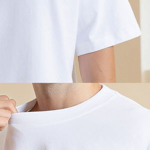 Haute qualité poids lourd 300 Gsm surdimensionné grande taille t-shirt unisexe coton blanc t-shirt Logo personnalisé coton lourd t-shirt pour hommes - Product Image 3