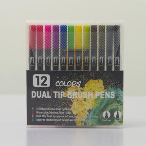 Juego de marcadores de acuarela profesional <span class=keywords><strong>OHUHU</strong></span>, bolígrafo de plástico de 12 colores para dibujar, colorear con acuarela - Product Image 4