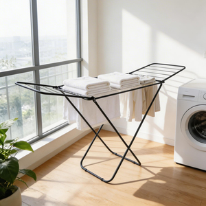 Tendedero Plegable de Una Sola Capa con Alas Ajustables, Ahorra Espacio, Soporte Multifuncional para Ropa y Toallas - Product Image 5