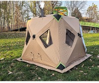 Tente de pêche sur glace pop-up d'hiver, pliable, épaissie, avec ouverture pour cheminée, livraison ultra rapide, imperméable, coupe-vent, grand espace