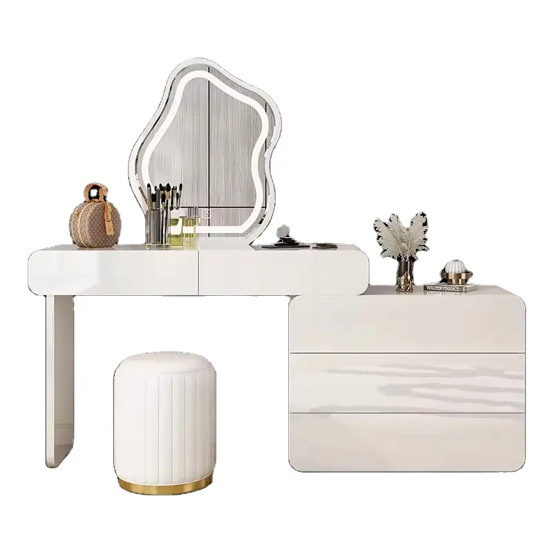 Modern luxury vanity mirror set dressing table with led mirror bedroom furniture
