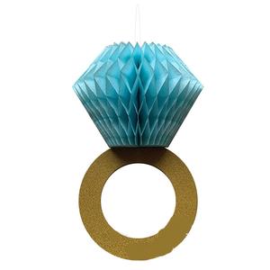Decoración para Bodas y Fiestas: Adornos Colgantes de Bola de Papel con Diseño de Anillo de Diamantes en Oro Rosa y Panal de Abeja - Product Image 6