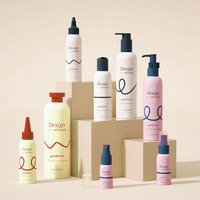 Ensemble d'emballages de luxe écologiques en plastique ABS moulé en pâte, cylindres mats pour soins de la peau, flacons vides avec pompe à lotion et shampoing