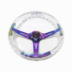 Volante rotondo concavo da corsa modificato per auto 14 pollici 350mm con deriva in acrilico ruota dello sterzo - Product Image 3