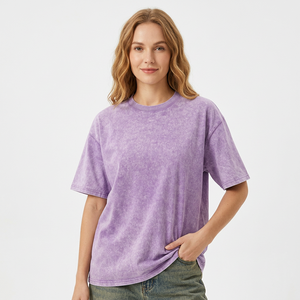 Unisex Oversized <b>Acid</b> <b>Wash</b> for Short Sleeve T-Shirt Vintage Washed O-Neck Casual Tee 100% Cotton Sporty Letter Print - Product Image 1