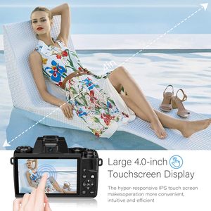 Appareil photo numérique avec capteur CMOS 4K jusqu'à 64MP, double caméra avant et arrière, écran tactile 4.0, WIFI, appareil photo pas cher pour la diffusion en direct sur TIKTOK - Product Image 6