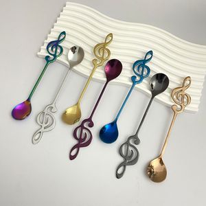 Cuillère à notes musicales en acier inoxydable 304, sans danger pour les aliments, pour la crème glacée, le mélange de desserts, couleur unie, lavage à la main uniquement - Product Image 4