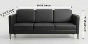 New Arrival Modern <b>Office</b> <b>Sofa</b> Synthetic Leather Metal Leg Waiting Lounge 3 Seater Couch Reception Seating For <b>Office</b> Hotel Use - Product Image 6