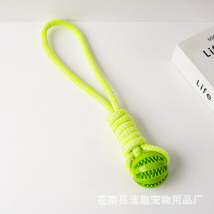 ของเล่นเชือกฝ้ายทนทานสำหรับสัตว์เลี้ยง พร้อมลูกบอลสำหรับการงอกของฟันและการเล่นดึงเชือก ขนาดกลาง ผลิตจากเจ้อเจียง รุ่น DQ010 - Product Image 2