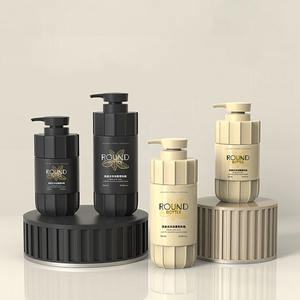 Meilleure vente Stripe 550ml 750ml shampooing cosmétique Gel douche bouteille revitalisant pour cheveux nettoyage du corps lavage Lotion pompe emballage - Product Image 1