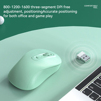 Mouse Nirkabel BT Dual Mode Isi Ulang Grosir, Ergonomis, Senyap, Warna Pink untuk Wanita, DPI 1000/1600/2400