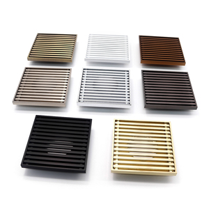 Le drain d'évier à grille carrée chromé avec une couleur or zirconium brossé, adapté aux salles <span class=keywords><strong>de</strong></span> bains et aux cuisines - Product Image 2