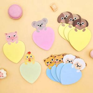 Cartoon <b>Animal</b> Memo Pads Heart-Shaped Magnetic Student Reminder Office Message Sticky Notes Back-to-School Paper Gift - Product Image 6