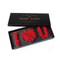 Boite en carton avec logo personnalisé, emballage de cadeau avec une rose romantique, pour la saint-valentin, boîte à fleurs, avec des fleurs, pour la saint-valentin