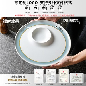 Xiangyuan <b>melamine</b> tableware <b>plates</b>, commercial imitation porcelain <b>plates</b>, hotel and restaurant creative concave <b>plates</b>, cold - Product Image 4