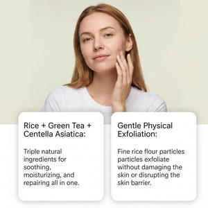 Nettoyant exfoliant hydratant pour le visage, nettoie en douceur les résidus de sébum, soyeux, rafraîchissant et léger. - Product Image 5