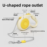 Laisse Rétractable Anti-Choc et Anti-Éclatement pour Chiens de Petite, Moyenne et Grande Taille – Corde de Traction Robuste pour Animaux de Compagnie