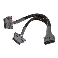 كابل تمديد مزدوج من ذكر إلى أنثى لجهاز تشخيص OBD2 للسيارات مع عزل PBT للاستخدام في السيارات