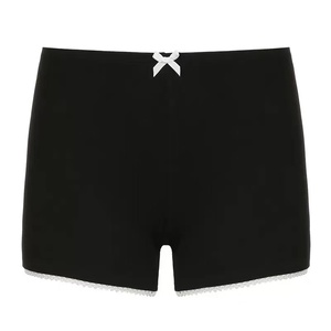 Abbigliamento da donna elegante alla moda personalizzato Hot Girl stretto dimagrante carino nero a vita bassa in pizzo di cotone Mini Shorts Pour Femmes - Product Image 5