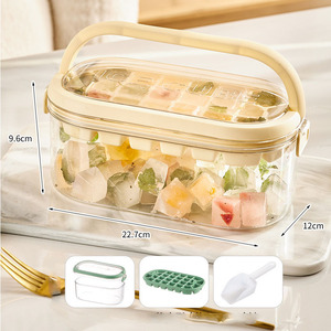 HYRI 2024 Popular Ice Cube Silicona <span class=keywords><strong>Forma</strong></span> clásica a rayas 54 Cavidad Bola redonda Fácil liberación Caja de almacenamiento de hielo - Product Image 4