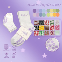 Chaussettes de Pilates personnalisées avec logo brodé, chaussettes de Pilates en coton, chaussettes de yoga antidérapantes, chaussettes personnalisées pour Pilates et yoga