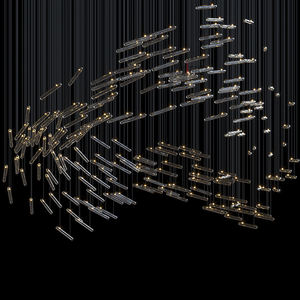 Suspension en tube <span class=keywords><strong>de</strong></span> verre <span class=keywords><strong>de</strong></span> <span class=keywords><strong>luxe</strong></span> Grand lustre en verre moderne en gros pour haut plafond Suspension en verre moderne - Product Image 5