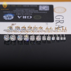 Nóng bán với GRA VVS1 moissanite kim cương thanh lịch Solitaire <span class=keywords><strong>Stud</strong></span> Bông Tai S925 hiphop phong cách <span class=keywords><strong>Stud</strong></span> Bông tai qua Kim Cương thử nghiệm - Product Image 4