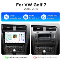 Autoradio Android sans fil Junsun 10 pouces 1280*720 CarPlay pour Volkswagen VW Golf 7 2013-2017, navigation GPS, lecteur multimédia