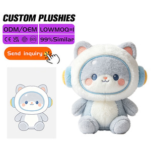 Pluche dierenfiguur op maat gemaakt, zacht, schattig kattenfiguur, mascotte, PP katoen, geborduurd, alle maten, gevuld figuur, pop, marketing - Product Image 3