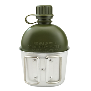 Free sample Hunting, Camping, and Hunting Tactical Aluminum Outdoor <b>Water</b> Canteen <b>1L</b> <b>Bottle</b> with 0.6L Mugs - Product Image 5