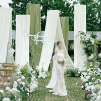 Support de rideau multifonctionnel en fer avec design inclinable réglable pour support de toile de fond de photographie de mariage