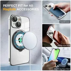 Transparent Clear Case Magnetic Wireless Charging Case Transparent Shockproof Waterproof For Iphone 15 Pro Max Phone Cover Case