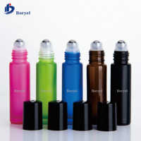 Flacons de luxe portables de 10 ml en verre dépoli épais avec bille roll-on pour huiles essentielles et parfums – Contenants de voyage rechargeables