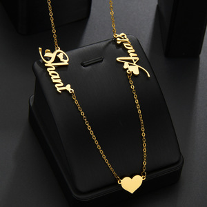 Collier personnalisé en acier inoxydable avec nom, or 18 carats, diamant personnalisé, zircon cubique, collier avec nom pour femme - Product Image 6