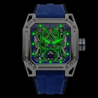 Montre mécanique de luxe originale et unique pour homme, style rétro, haute qualité, avec bracelet en cuir de type barillet et design ajouré, vente en gros, ODM OEM