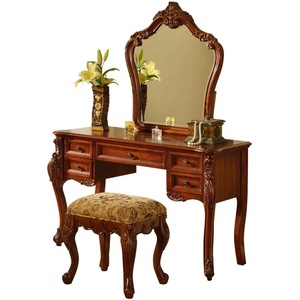 <span class=keywords><strong>Coiffeuse</strong></span> sculptée de style américain avec miroir et tiroirs, en bois massif, style européen, style campagnard, <span class=keywords><strong>vintage</strong></span> - Product Image 6