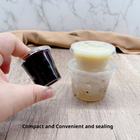 Gobelets en plastique PP jetables de 1 oz à 5 oz avec couvercles, pour sauces, portions de condiments et shots de gelée